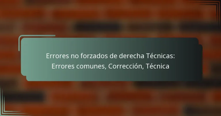 Errores no forzados de derecha Técnicas: Errores comunes, Corrección, Técnica