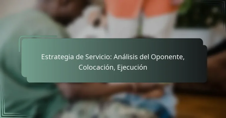 Estrategia de Servicio: Análisis del Oponente, Colocación, Ejecución