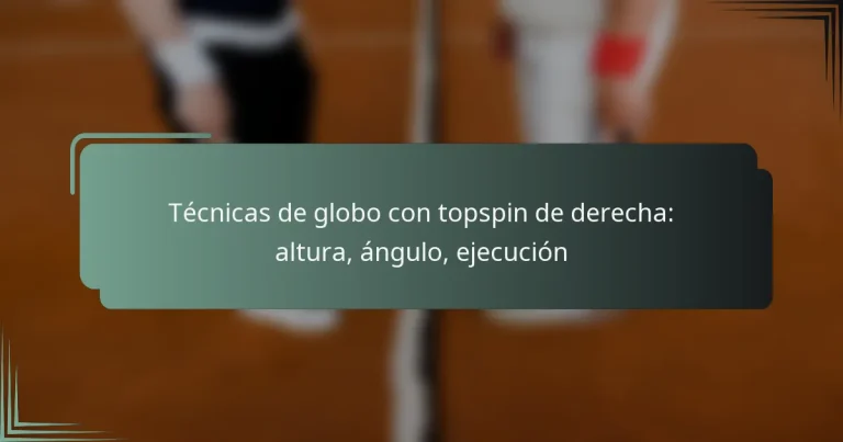Técnicas de globo con topspin de derecha: altura, ángulo, ejecución